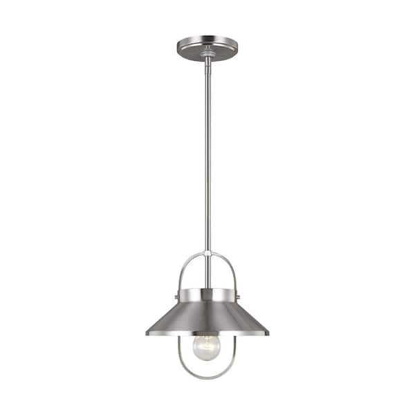 Generation Lighting Dormer 1-Light Brushed Nickel Pendant with Metal Shade