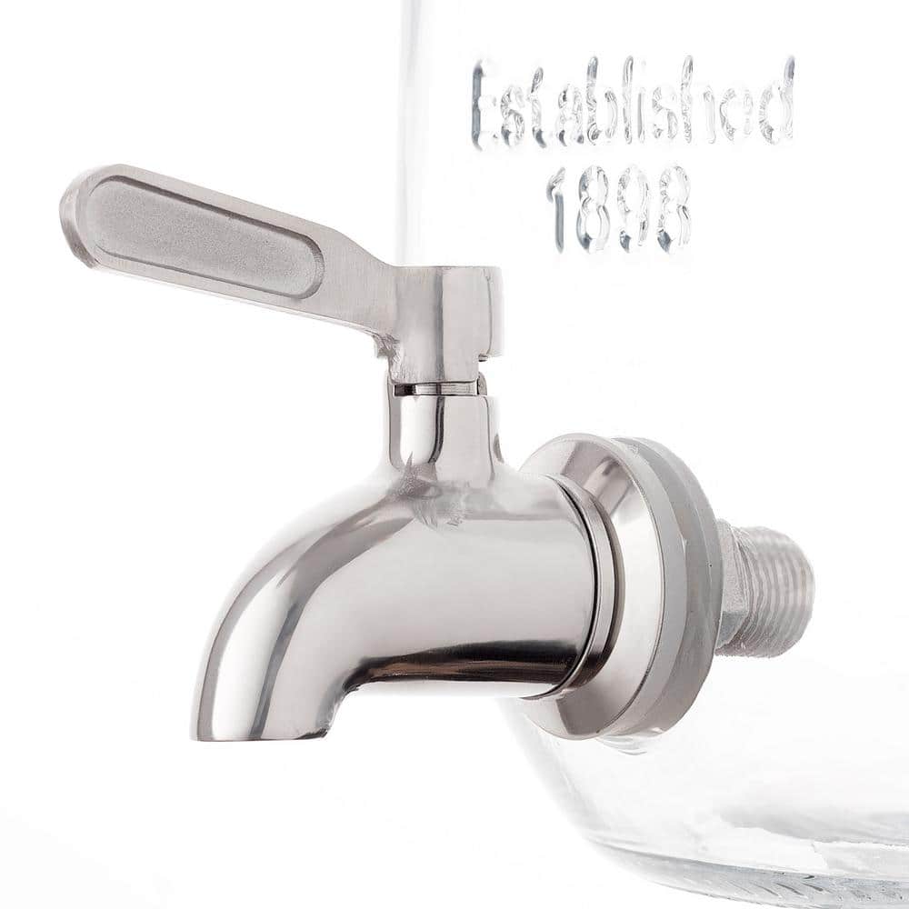 Yorkshire Clear Glass Drink Dispenser with Stainless Steel Spigot