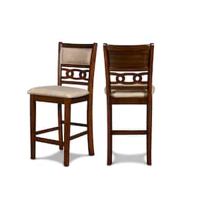 New Classic Furniture Gia 26 in. Cherry Wood Counter Chair with Brown Polyester Seat (Set of 2)