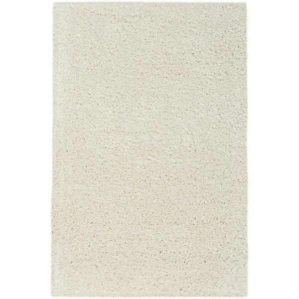 Nourison Malibu Shag Ivory doormat 3 ft. x 4 ft. Shag Modern Kitchen Area Rug