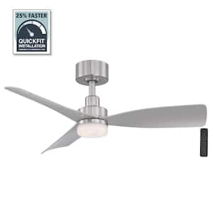 Marlston 36 in. Indoor/Outdoor Brushed Nickel with Silver Blades Ceiling Fan with Adjustable White with Remote Included