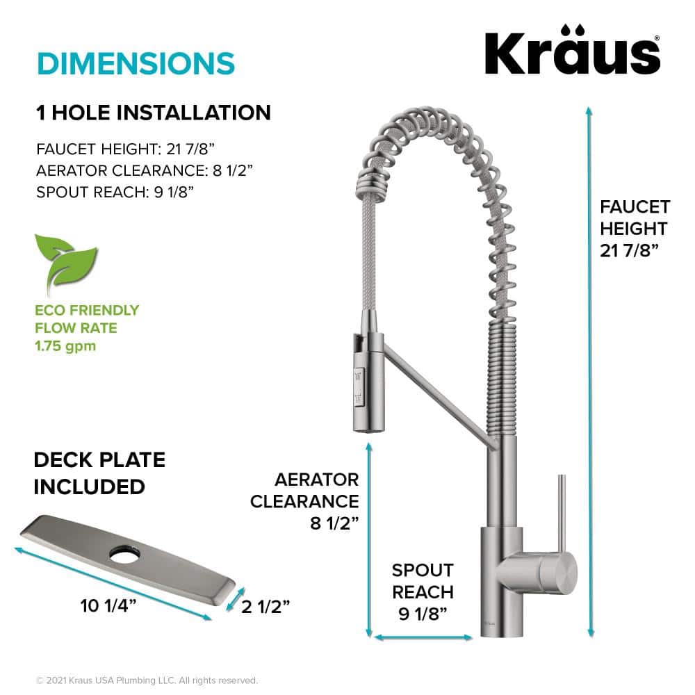 Stainless Steel Commercial Pull-Down Kitchen Faucet with Spray