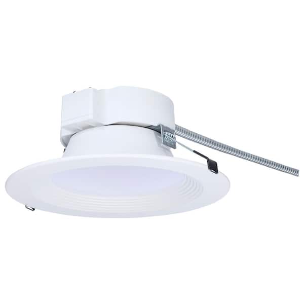 8 in. 25. 5W CCT Selectable Round LED Commercial Downlight Dual Dimming Integrated LED Recessed Light Trim 120-347 Volt