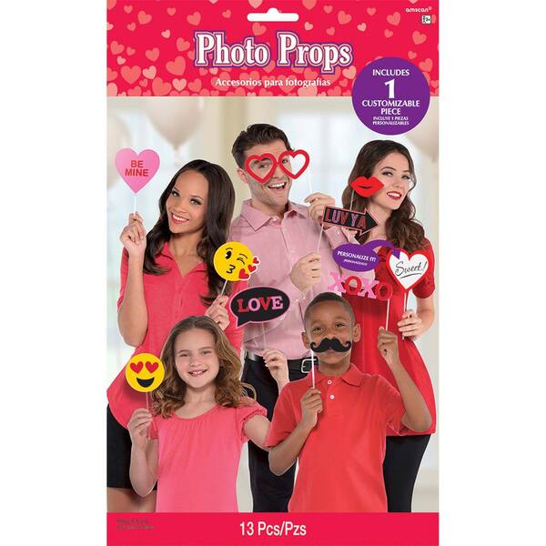 Amscan Valentine's Day Photo Booth Props (13-Count 2-Pack)