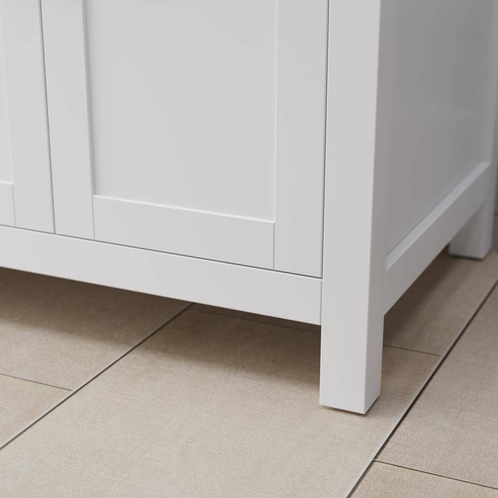 Beckett 72" White Double Bathroom Vanity with Cultured Marble Top
