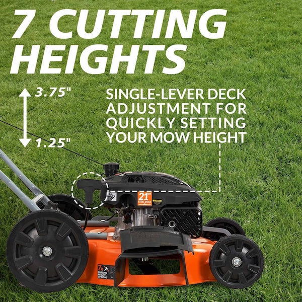 YARDMAX 21 in. 170cc 2-in-1 Gas Walk Behind Push Lawn Mower with