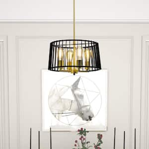 Madison 4-Light Black/Gold Candlestick Island Chandelier