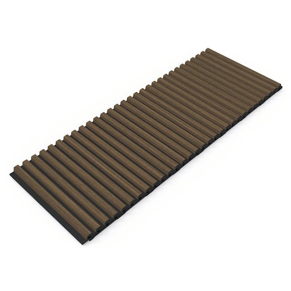 sunwings 2/5 in. x 1 ft. x 1/3 ft. Walnut WPC 3D Vinyl Wall Paneling for Interior Wall Decor (1-Pack)