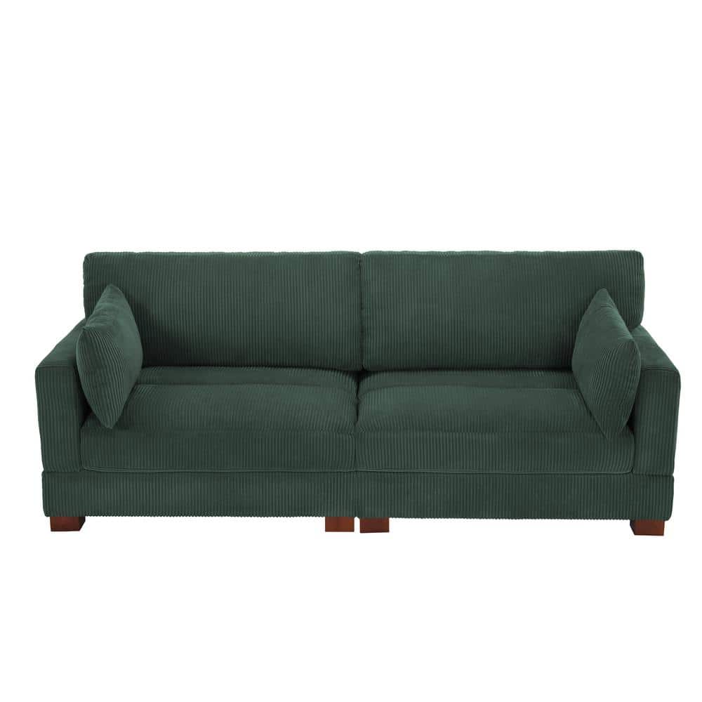 greeniche Newnormal Low Sofa 3P グリニッチ Uixe 84.6 in. Modern Square Arm Corduroy Fabric Upholstered