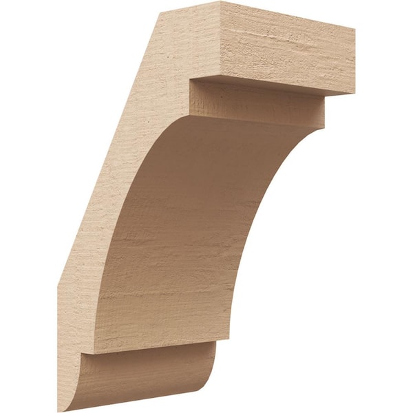 Ekena Millwork 5 in. x 10 in. x 6 in. Aspen Rough Cedar Woodgrain Timberthane Polyurethane Knee Brace, Primed