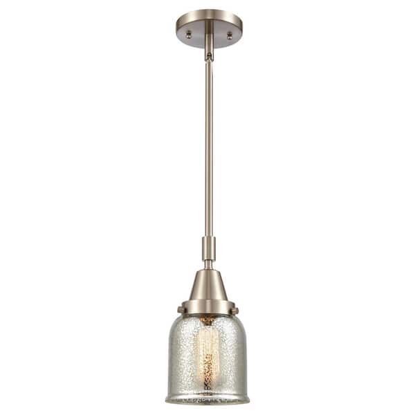 Bell 100-Watt 1-Light Brushed Satin Nickel Standard Mini Pendant Light with Painted Glass Shade, No Bulbs Included