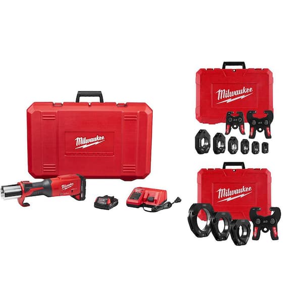 M18 18-Volt Lithium-Ion Brushless FORCE LOGIC Press Tool with 1/2 in. - 4 in. CTS-V Pivoting Press Ring Kit
