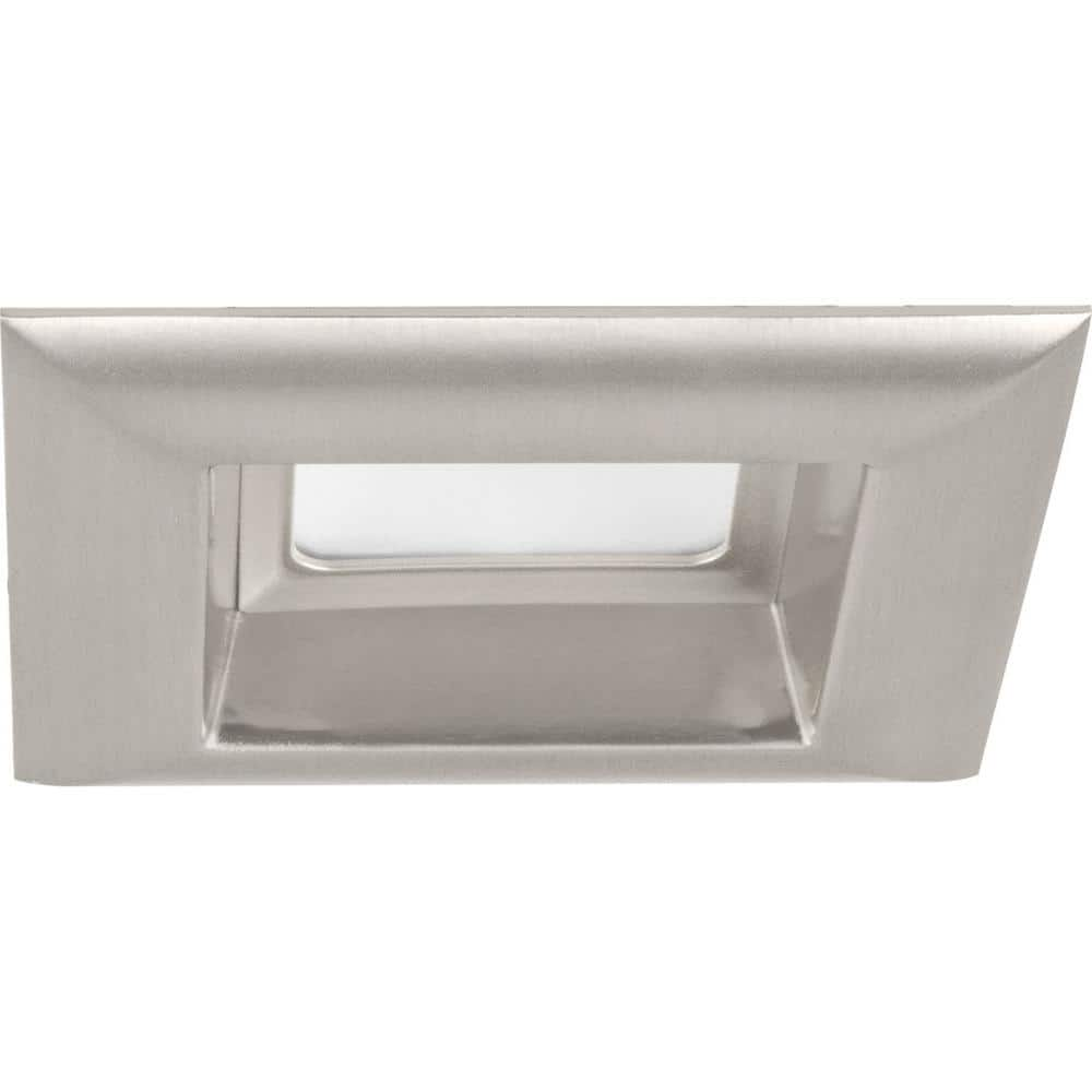 Progress Lighting Retrofit Square 4 in. Brushed Nickel Integrated LED Recessed Trim