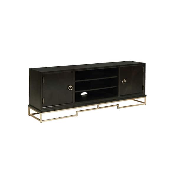 Benjara 72 in. Brown Wood TV Stand Fits TVs up to 70 in. with 2-Shelves