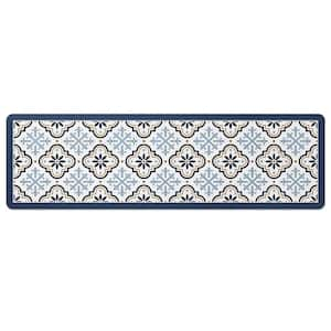 17.72 x 59.06 inch Kitchen Mats for Floor, Anti Fatigue Comfort Kitchen Mat for Standing, Waterproof and Non-Skid, Blue