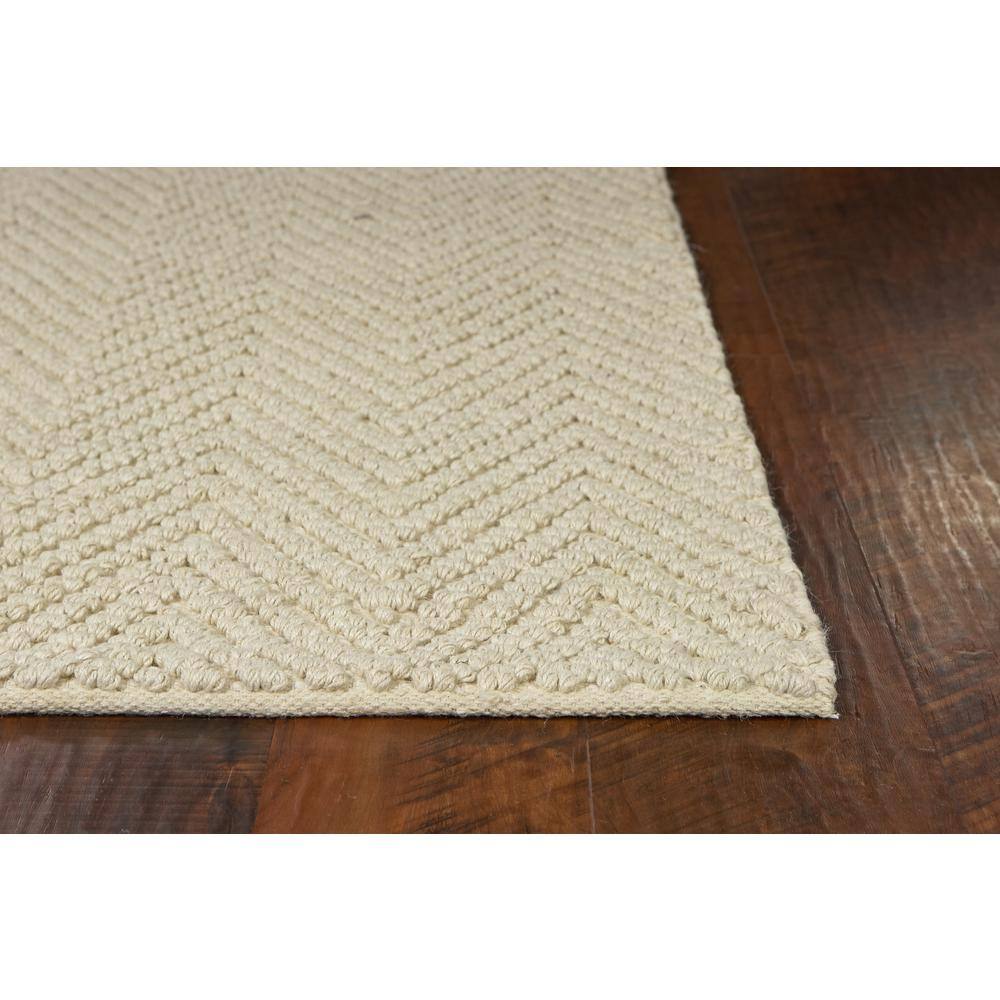 Ivory Herringbone Hand-Woven Jute Small Area Rug 45" x 27"