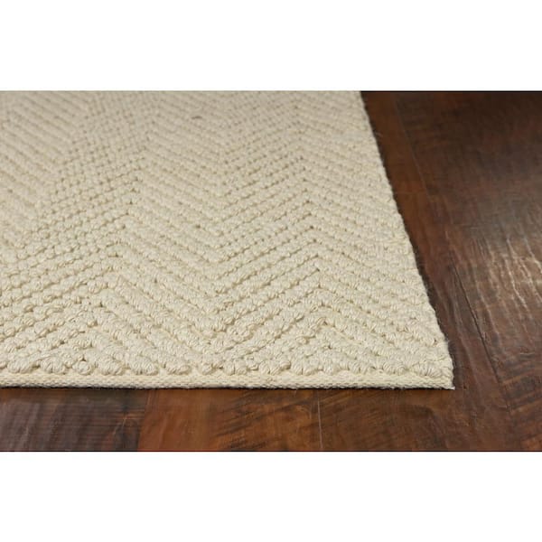 Organic Herringbone Ivory 5 ft. x 8 ft. Area Rug