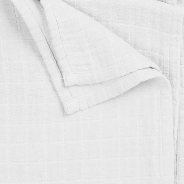 The Company Store Gossamer White Solid Cotton King Woven Blanket KN83-K- WHITE - The Home Depot