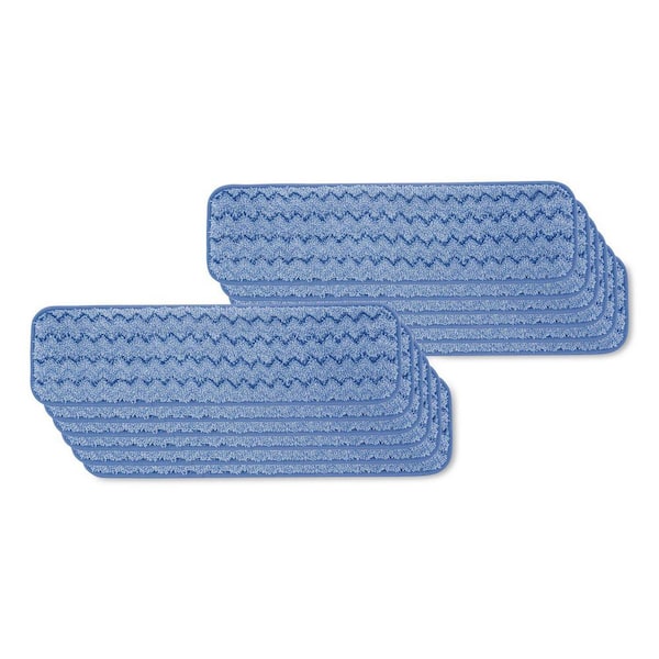 24 in. Long Split Nylon/Polyester Blend Blue Microfiber Wet Mop Pad Refills (12-Pack)