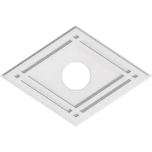 22 in. W x 14-5/8 in. H x 4 in. ID x 1 in. P Diamond Architectural Grade PVC Contemporary Ceiling Medallion