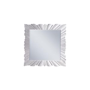 Lacy 43 in. W x 43 in. H Wood Silver Square Wall Mirror