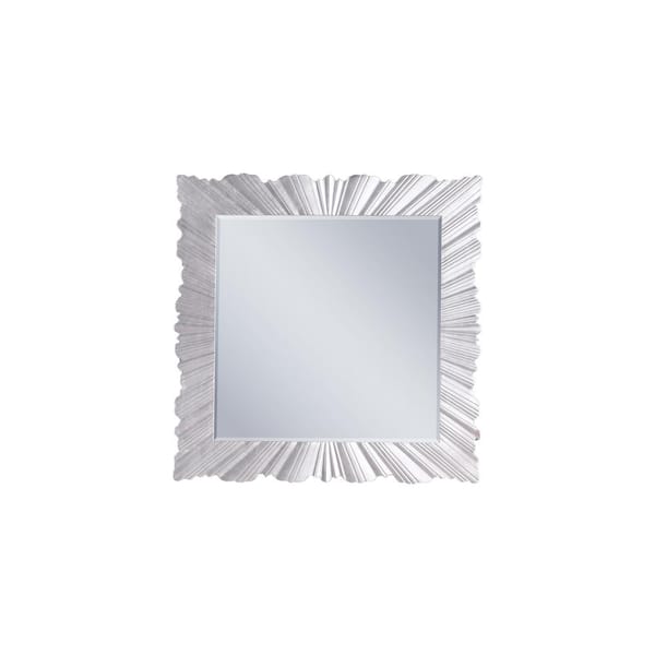 Best Master Furniture Lacy 43 in. W x 43 in. H Wood Silver Square Wall Mirror