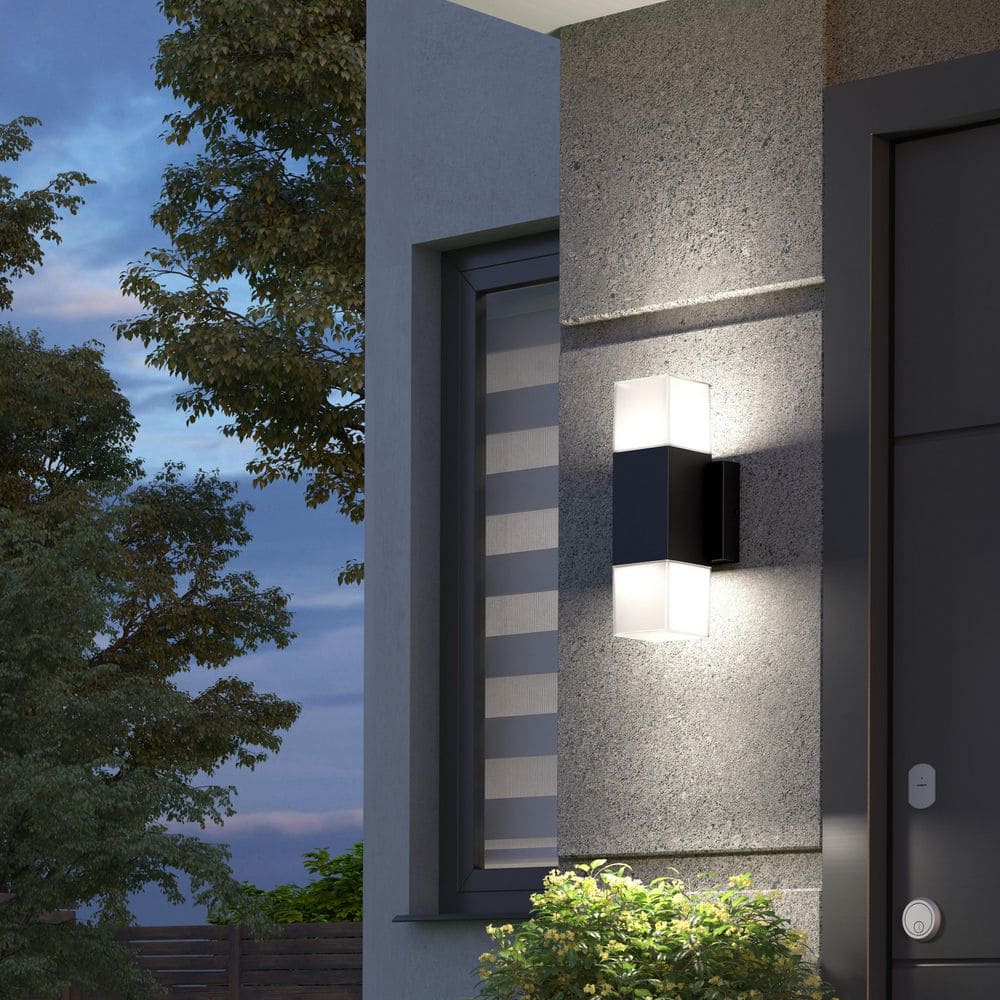 Artika Lenox Black Modern 3 CCT Integrated LED Exterior Hardwired