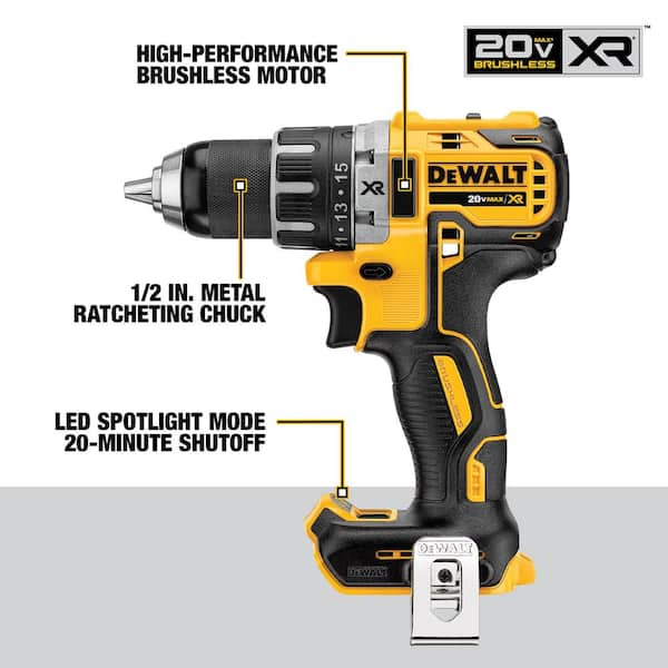 Taladro Atornillador de 1/2 Inalámbrico 20V MAX #DCD791D2-B3 DEWALT