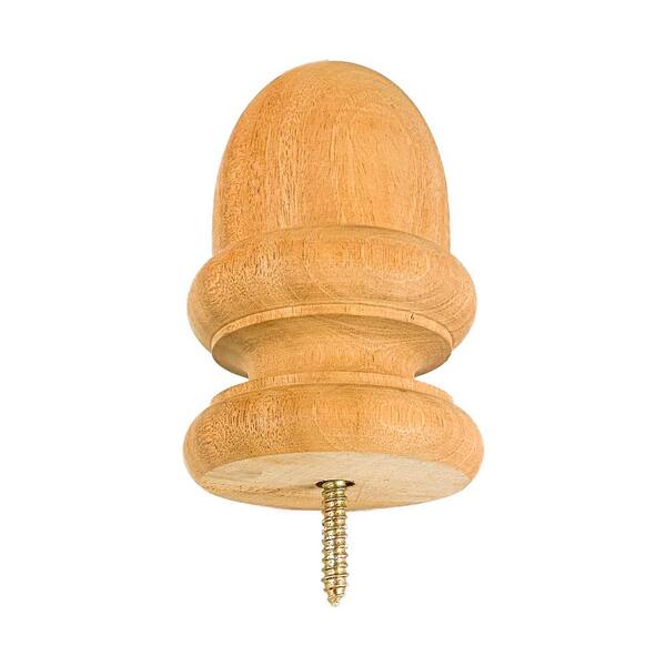 Protectyte 3.5 in. x 3.5 in. 4x4 Mahogany Kiln-Dried Acorn Post Cap Finial