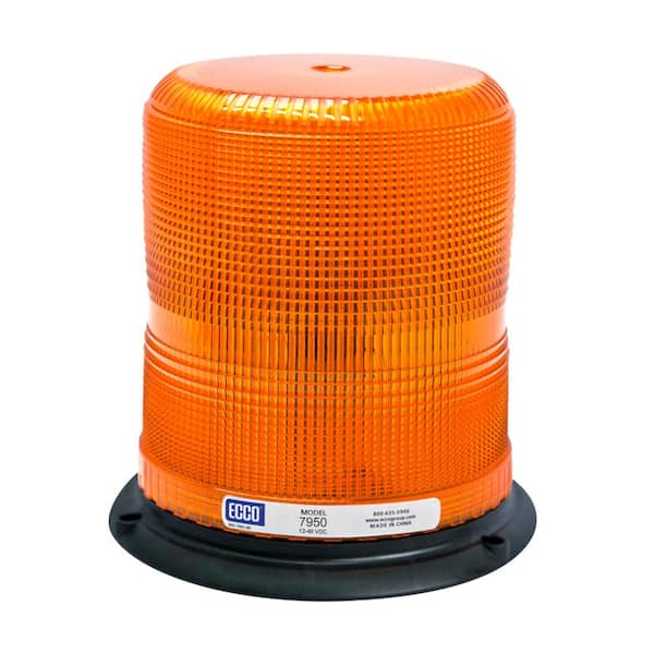 ECCO LED Beacon: Pulse II Medium Profile 12-Volt -48-Volt DC 11 Flash  Patterns Amber 7950A - The Home Depot