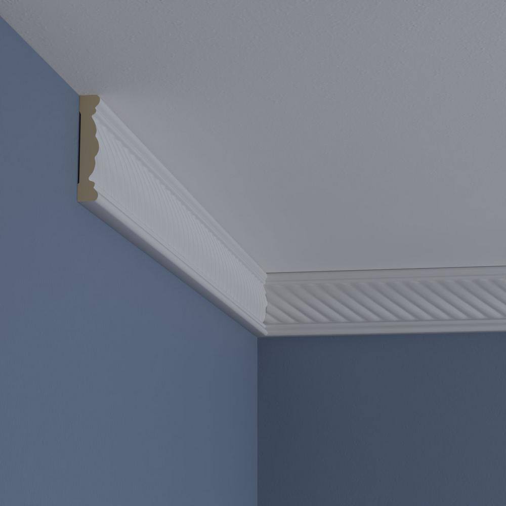 94.5" White Polyurethane Rope Crown Moulding