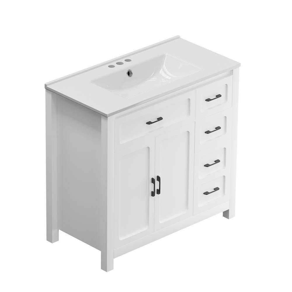 36 in. W x 18.3 in. D x 34 in. H Single Sink Freestanding Bath Vanity in wi