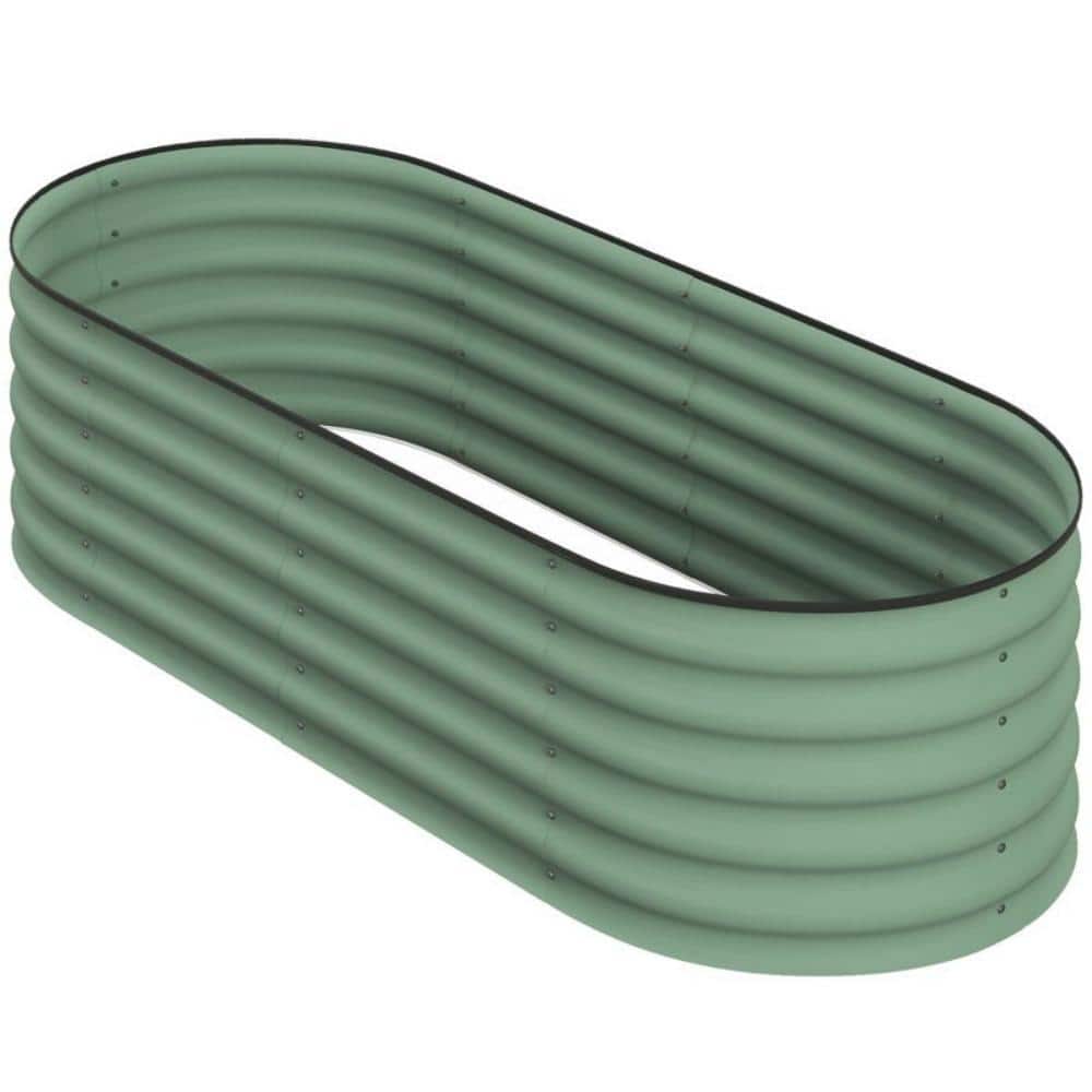 4.9 ft. x 2 ft. x 1.4 ft. Metal Green Galvanized Outdoor Raised Garden Bed 