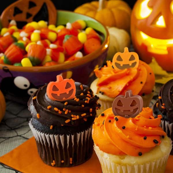 Halloween Series 2-Piece Pumpkin Silicone Mold Chocolate Candy Baking Tray with Funny Expressions for Gummy Jelly