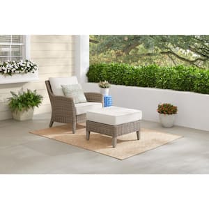 Holly Cove 2-Piece Wicker Outdoor Seating Set with CushionGuard Almond Cushions