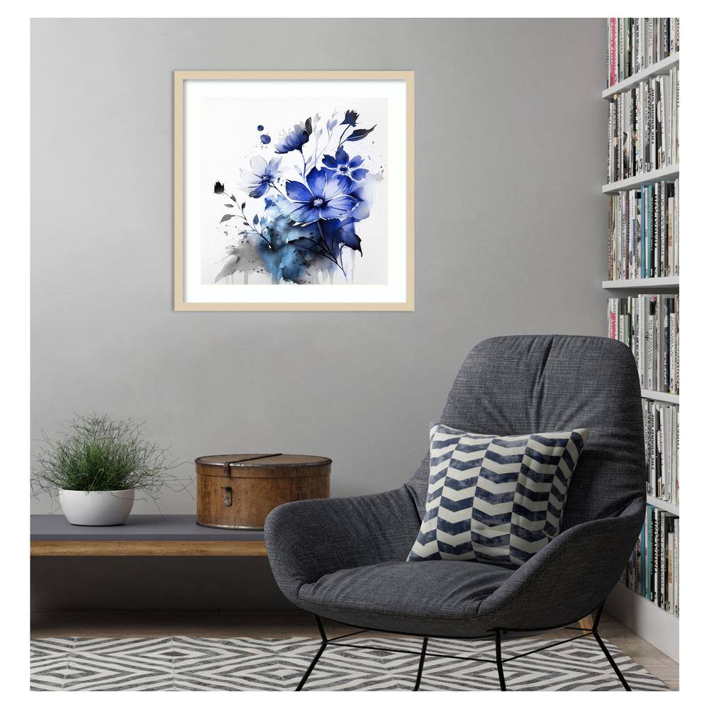 Blue Spring Floral III Abstract Expressionism Framed Wall Art