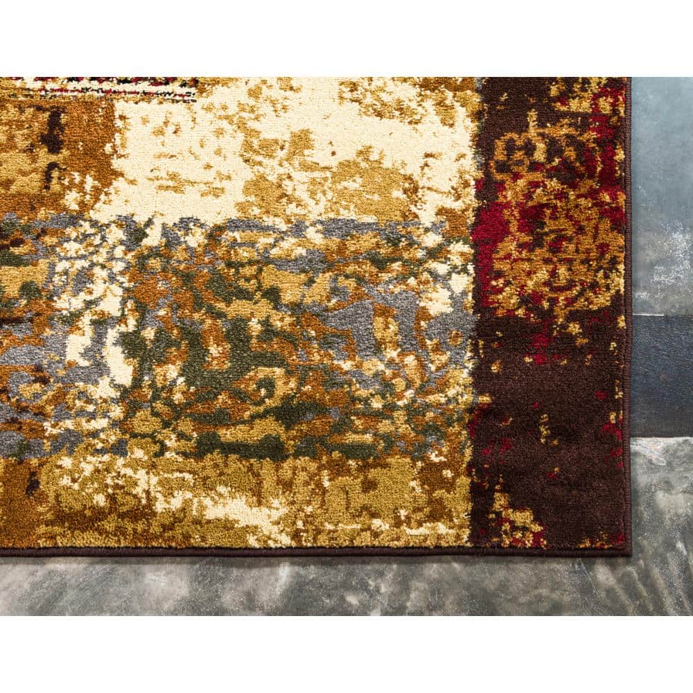 Braided Black Geometric 9' x 12' Synthetic Rectangular Rug