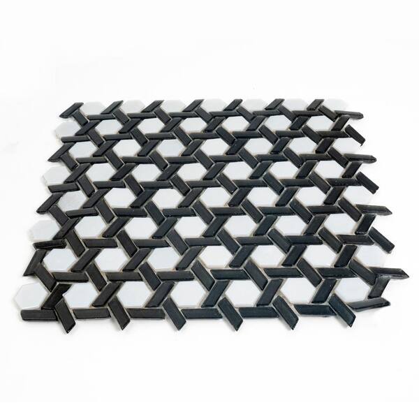 Apollo Tile (Sample) Glacier Pearl White 4-in x 4-in Polished Glass Honeycomb Mosaic Floor and Wall Tile