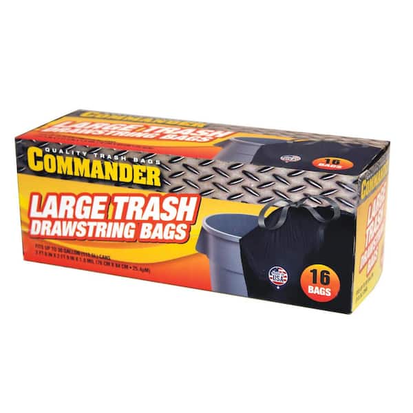 Commander 30 Gal. Black Large Trash Bags 30 in. x 33 in. (40-Count)  Commander 30-40 DS 0.9mil - The Home Depot