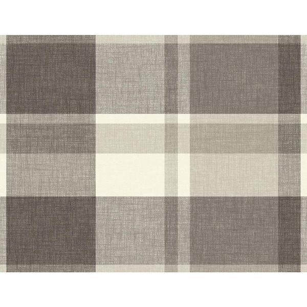 A-Street Prints Madaket Charcoal Plaid Wallpaper