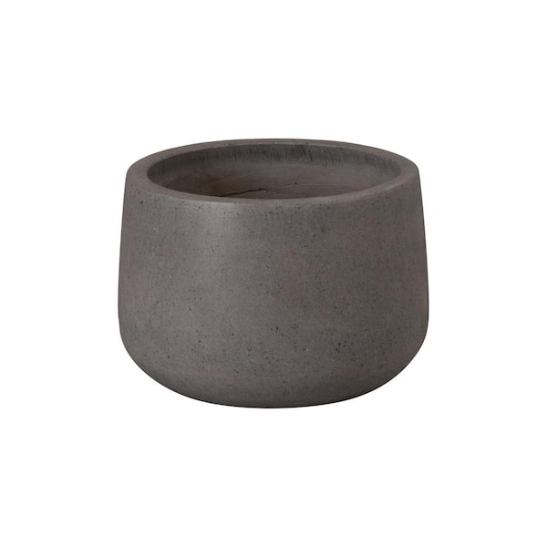 Emissary 15 in. L x 10.5 in. H Gray Terrazzo Round Planter