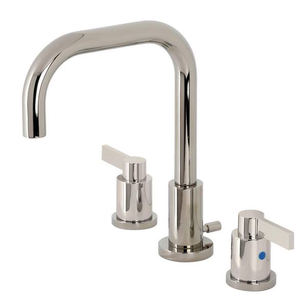 Kingston Brass NuvoFusion 8 in. Widespread 2-Handle Bathroom Faucet in Polished Nickel