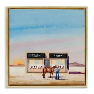 Desert Shoe Store by Amanda Greenwood Gold Floater Frame Nature Graphic Art Print 25 in. x 25 in.