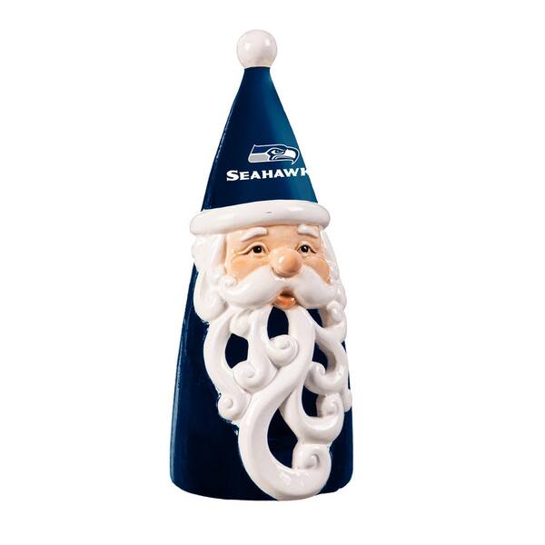Team Sports America Seattle Seahawks Santa LED Christmas Garden Statuary, 8 in.