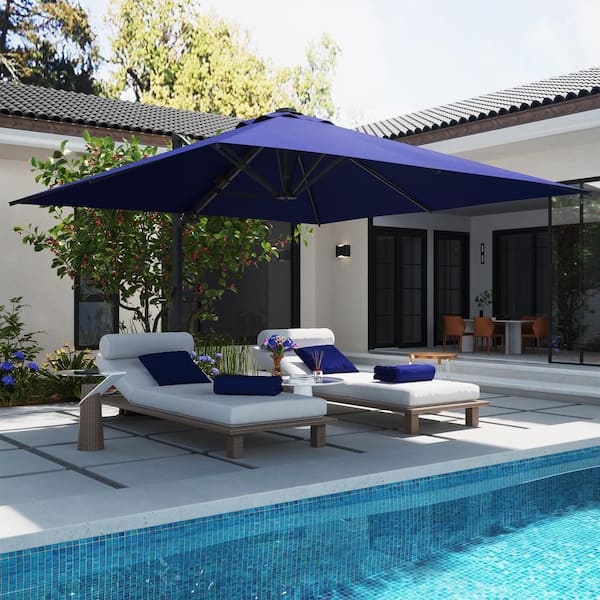 10 ft navy blue patio umbrella Cantilever 10ft Square – NIKKI CASA Designed with a durable all Navy Blue Offset Round Outdoor