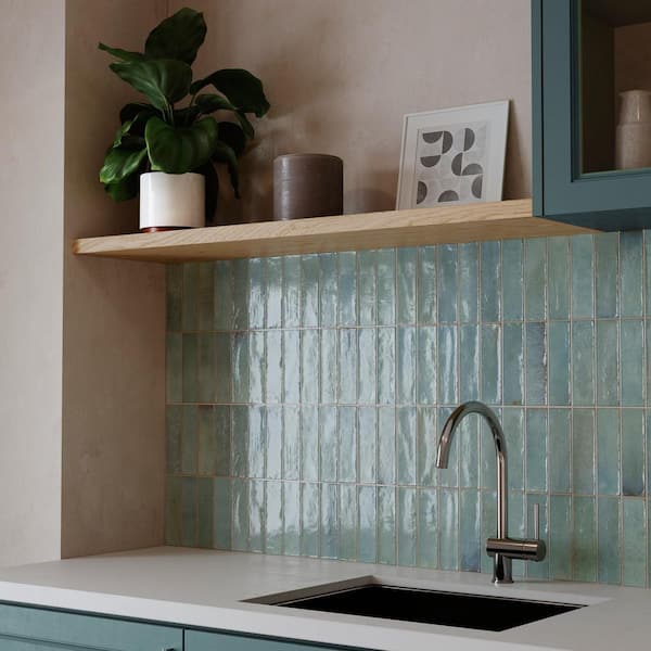 Giorbello Spanish Artis Teal 12 in. x 24 in. Glazed Porcelain Wall