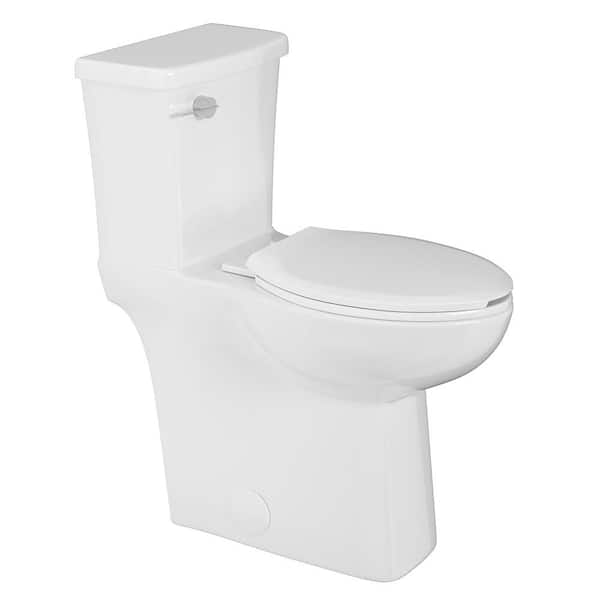 21.77 in Disabled Height Toilet 2-Piece 1.28 GPF Single Flush Elongated Skirt Toilet in White, with Soft Close Seat