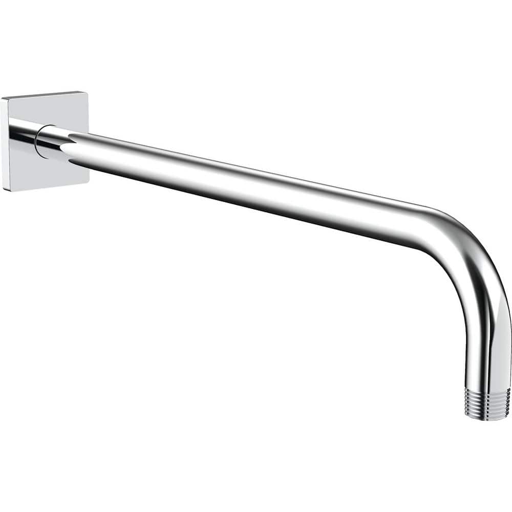 Polished Chrome Wall Mounted Shower Arm with Decorative Flange