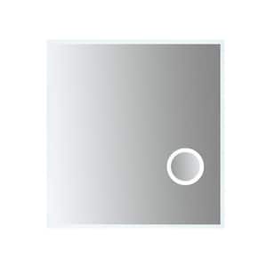 Moderna 34 in. W x 36 in. H Frameless Rectangular LED Bathroom Vanity Mirror with 3x Magnification, Dimmer and Defogger