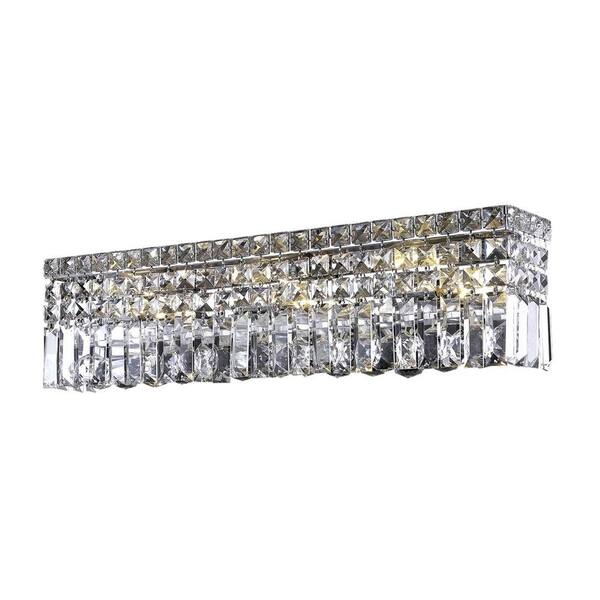 Elegant Lighting 6-Light Chrome Wall Sconce with Clear Crystal